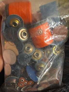 Assorted Orange and Black Rotary Tool Accessories - Bagged Set